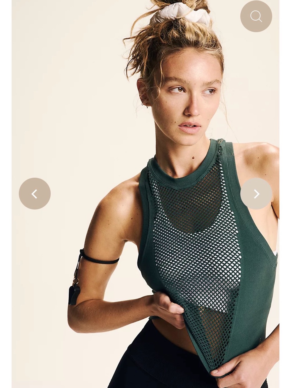 Free People Teal Mesh-Detail Cropped Tank - Picture 10 of 10
